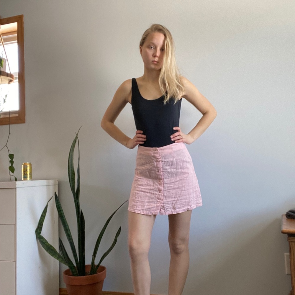 Reformation linen mini skirt